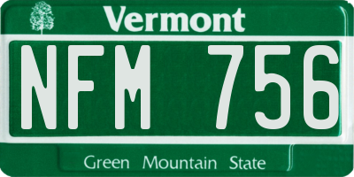 VT license plate NFM756
