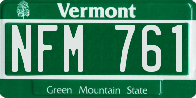 VT license plate NFM761