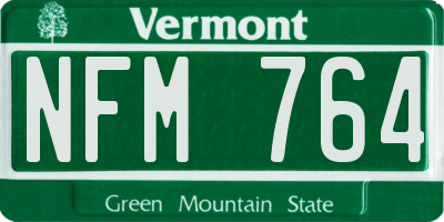 VT license plate NFM764