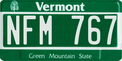 VT license plate NFM767