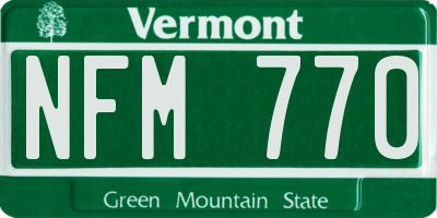 VT license plate NFM770