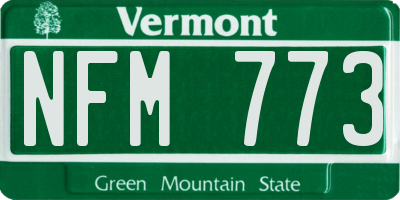 VT license plate NFM773
