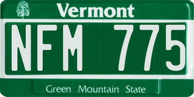 VT license plate NFM775