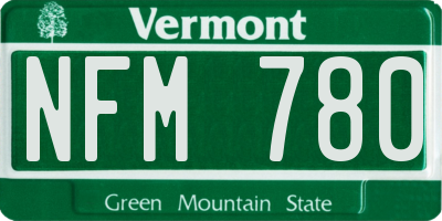 VT license plate NFM780