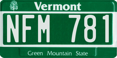 VT license plate NFM781