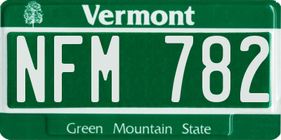 VT license plate NFM782