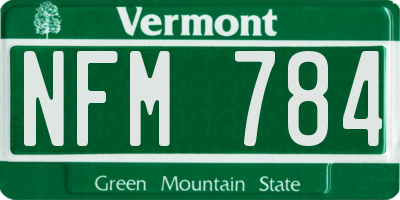 VT license plate NFM784