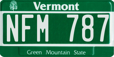 VT license plate NFM787