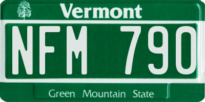 VT license plate NFM790