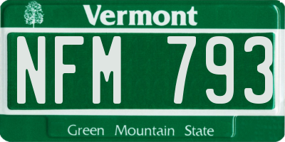 VT license plate NFM793