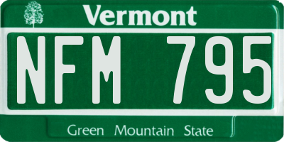 VT license plate NFM795
