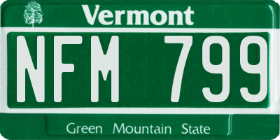 VT license plate NFM799
