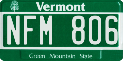 VT license plate NFM806