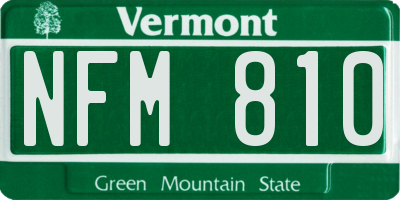 VT license plate NFM810