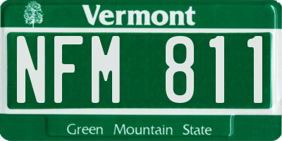 VT license plate NFM811