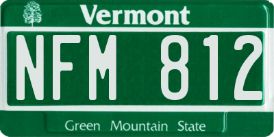 VT license plate NFM812