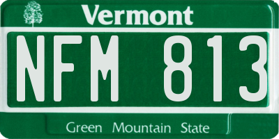 VT license plate NFM813