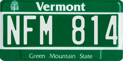 VT license plate NFM814