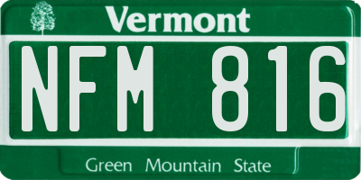 VT license plate NFM816