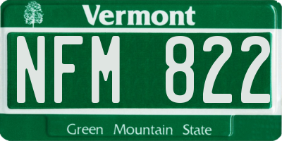 VT license plate NFM822