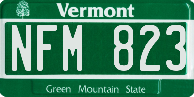 VT license plate NFM823
