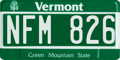 VT license plate NFM826