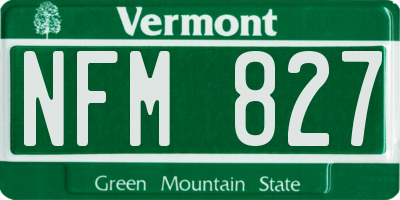 VT license plate NFM827