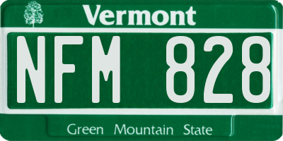 VT license plate NFM828
