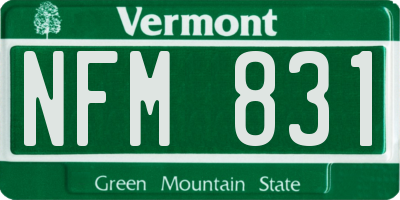 VT license plate NFM831