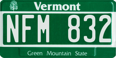 VT license plate NFM832