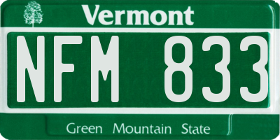 VT license plate NFM833