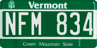 VT license plate NFM834