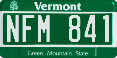 VT license plate NFM841