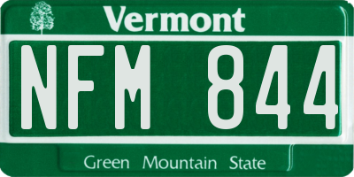 VT license plate NFM844