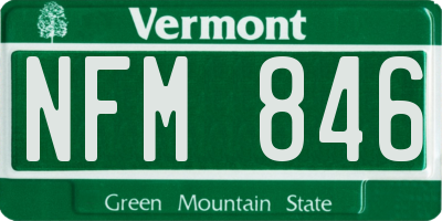 VT license plate NFM846