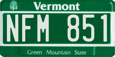 VT license plate NFM851