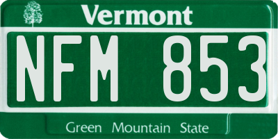 VT license plate NFM853