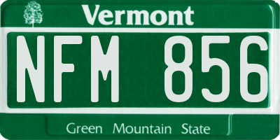 VT license plate NFM856