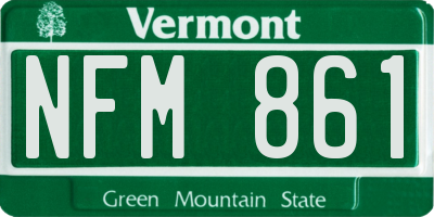 VT license plate NFM861