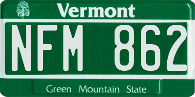 VT license plate NFM862