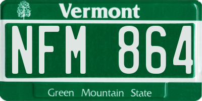 VT license plate NFM864