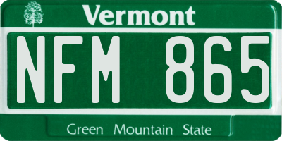 VT license plate NFM865