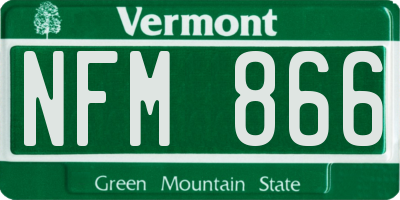 VT license plate NFM866