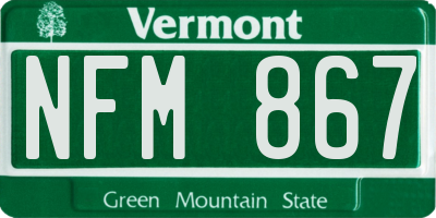 VT license plate NFM867