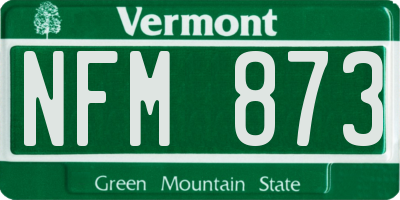 VT license plate NFM873