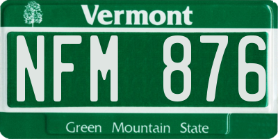 VT license plate NFM876