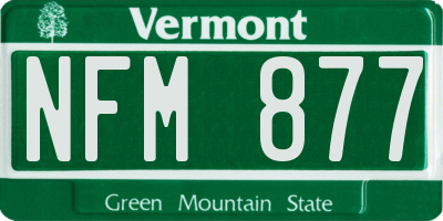 VT license plate NFM877