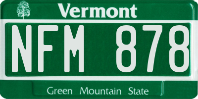 VT license plate NFM878