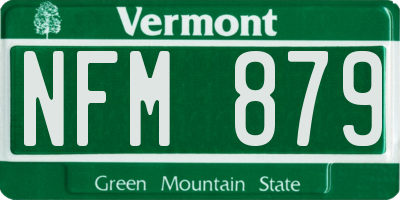 VT license plate NFM879