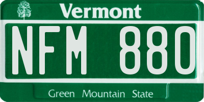 VT license plate NFM880